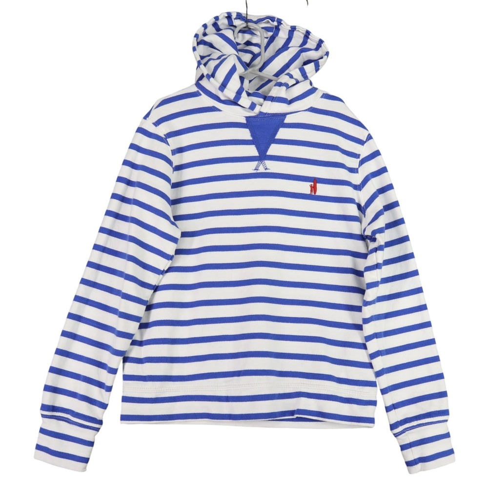 Johnnie O Striped Surf Hoodie Youth 12 Blue White Cotton Pullover‎ Beach